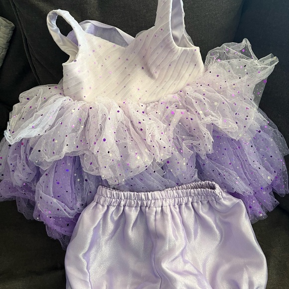 Purple and White Tutu Dress with Shorts